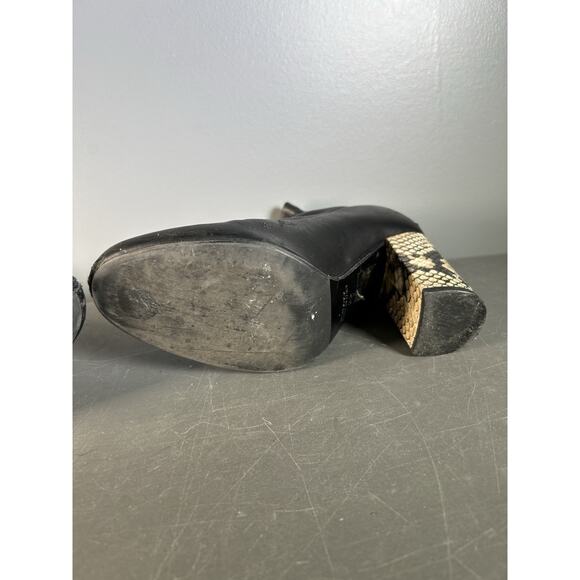 Vero Cuoio Women's Leather Boots leopard Tall Black Size 36 EU Made In Italy - Picture 4 of 6